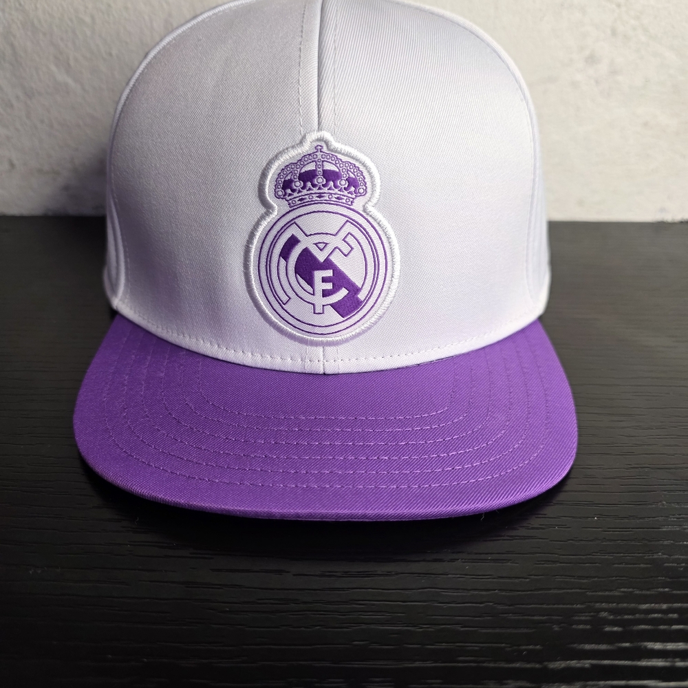 adidas Kids White and Purple Hat REAL MADRID